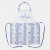 Tablier White Blue Coastal Chic Palm Trees Bows Stripes (Recto)