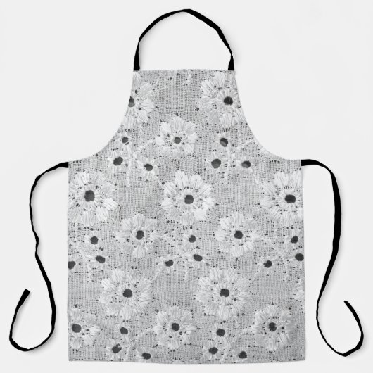 Tablier White fabric fine lace texture with elegance seaml (Recto)