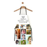 Tablier White Heart Best Baker Chef Grandma Photo Collage<br><div class="desc">Ce tablier mignon et sucré est parfait pour n'importe quelle grand-mère. Il comprend 13 photos personnalisables de ses beaux petits-enfants. Il contient également la citation, "Grand-mère Fière. Meilleur boulanger et chef, aspergeant chaque petit-enfant avec amour et affection" en noir écrit à la main typographie cursive et coeur gris sur le...</div>