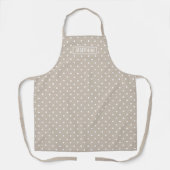 Tablier White On Beige Polka Dots Pattern With Custom Name (Recto)
