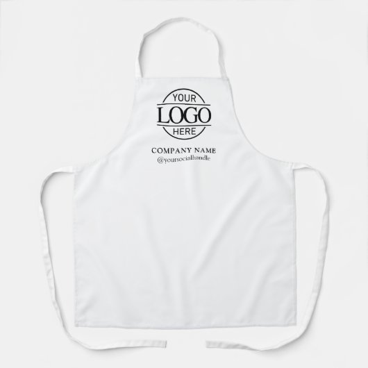 Tablier White Personalized Apron with Logo Custom Uniform (Recto)