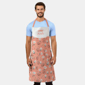 Tablier White Poppies Custom Name Apron (Porté)