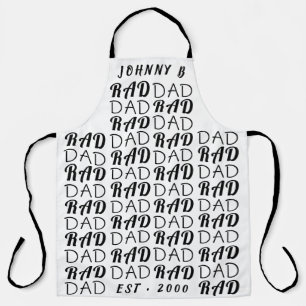 Tablier White Premium RAD DAD fête des pères Funky Fun