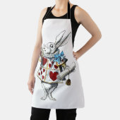 Tablier White Rabbit Alice Wonderland Hearts (Insitu)