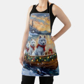 Tablier White Samoyed Christmas Boat Holiday (Insitu)