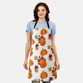 Tablier White Thanksgiving Turquie Citrouille automne quit (Porté)