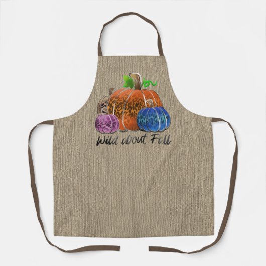 Tablier Wild About Fall Empreintes de léopard Citrouilles (Recto)