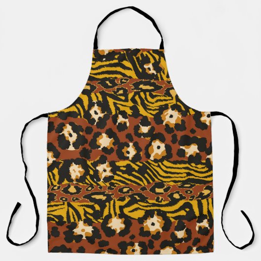 Tablier Wild animal leopard and tiger skins patchwork abst (Recto)