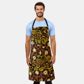 Tablier Wild animal leopard and tiger skins patchwork abst (Porté)