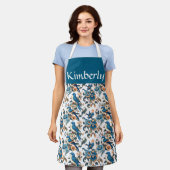 Tablier Wildflower Botanic Bird Garden Custom Name Print (Porté)