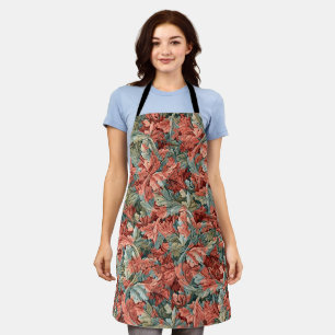 Tablier William Morris Acanthe Rouille Rouge Sauge Vert