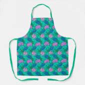 Tablier William Morris Chrysanthèmes, Aqua et Violet (Recto)
