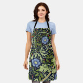 Tablier William Morris Fleur d'antiquité aux algues marine (Porté)