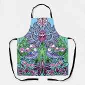 Tablier William Morris Folk Art Oiseaux Fleurs Acorns (Recto)