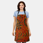 Tablier William Morris Inde Floral rouge (Porté)