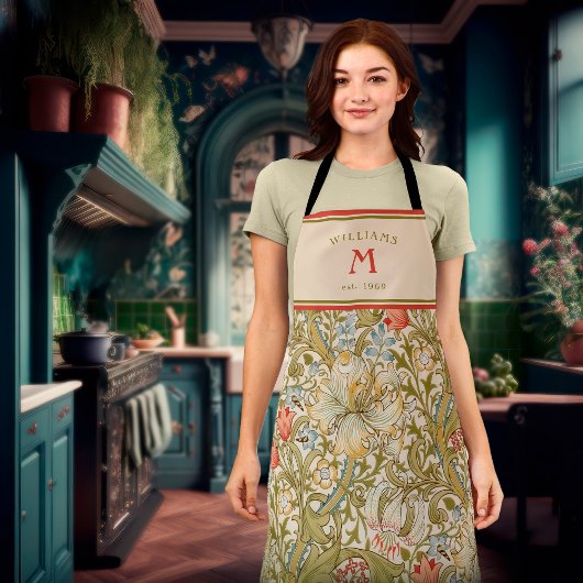 Tablier William Morris Lily Art Nouveau Floral