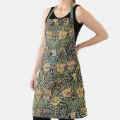 Tablier William Morris Motif Floral Or Turquoise Rouge (Insitu)