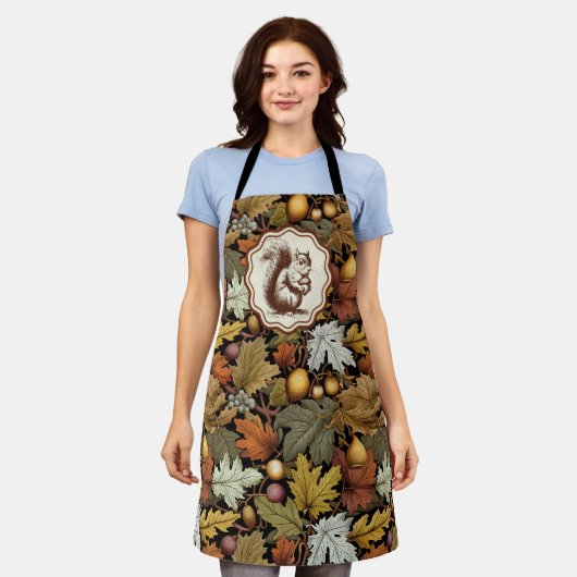 Tablier William Morris part d'automne avec Squirrel Retro (Porté)