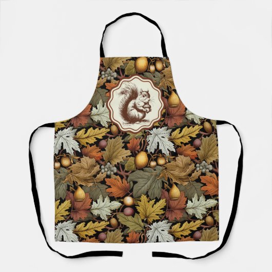 Tablier William Morris part d'automne avec Squirrel Retro (Recto)