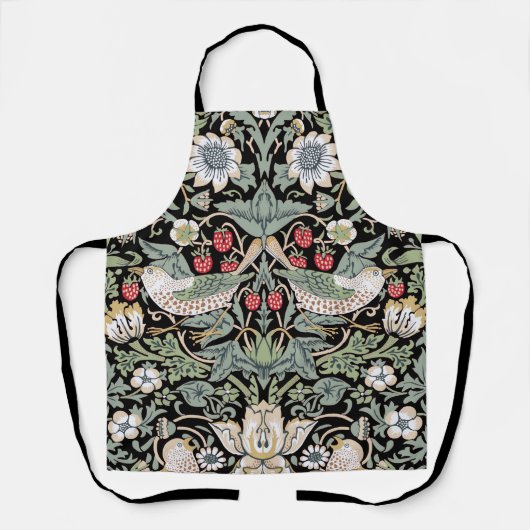 Tablier William Morris Strawberry Thief I Black Birds (Recto)