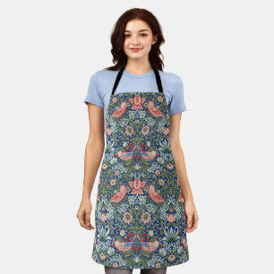 Tablier William Morris Strawberry Thief Marine Corail