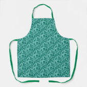 Tablier William Morris Thistle Damask, Turquoise et Aqua (Recto)