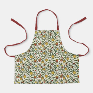 Tablier William Morris Vintage Fruit Jaune Rouge Vert