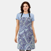 Tablier William Morris Windrush motif floral bleu (Porté)
