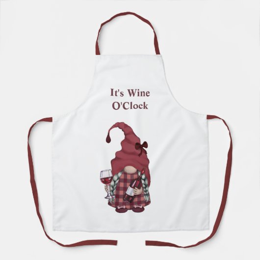 Tablier Wine Gnome C'est Wine O'Clock (Recto)