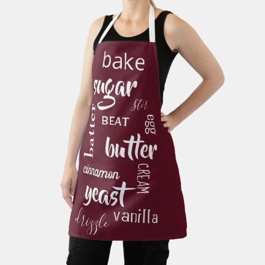 Tablier Wine Red Baking Words (Insitu)