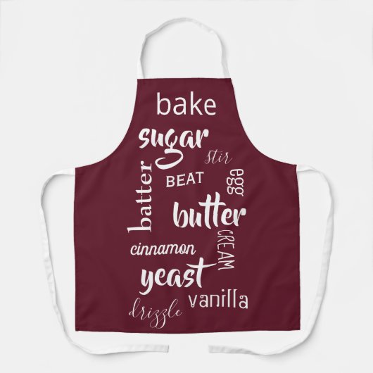 Tablier Wine Red Baking Words (Recto)