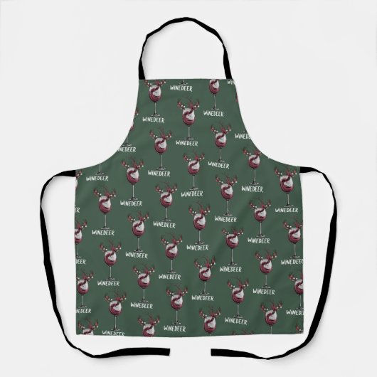 Tablier Winedeer Drôle de Noël pour les couples Correspond (Recto)