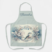 Tablier Winter Bluebird Berry Wreath (Recto)