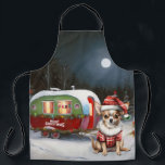 Tablier Winter Chihuahua Caravan Christmas Adventure<br><div class="desc">Laissez-vous tenter par la magie d'une nuit d'hiver enneigée alors qu'une caravane glisse gracieusement à travers le paysage illuminé par la lune. La beauté sereine de la neige scintillante et l'éclat enchanteur de la lune créent une scène captivante, promettant une aventure de Noël inoubliable remplie de chaleur, de joie et...</div>