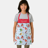 Tablier Winter Christmas Birds Personalized Kids (Insitu)