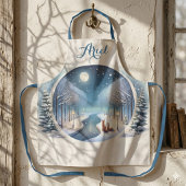 Tablier Winter Foxes by Moonlit Snowy River