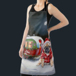 Tablier Winter French Bulldog Caravan Christmas Adventure<br><div class="desc">Laissez-vous tenter par la magie d'une nuit d'hiver enneigée alors qu'une caravane glisse gracieusement à travers le paysage illuminé par la lune. La beauté sereine de la neige scintillante et l'éclat enchanteur de la lune créent une scène captivante, promettant une aventure de Noël inoubliable remplie de chaleur, de joie et...</div>