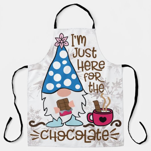 Tablier Winter Gnome I'm Just Here For The Chocolate (Recto)