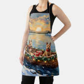 Tablier Wire Fox Terrier Christmas Boat Holiday (Insitu)