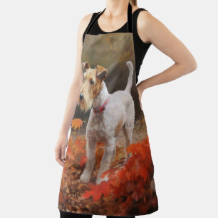 Tablier Wirefox Terrier en automne Leaves automne Inspire