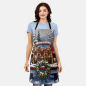 Tablier Wirehaired Pointing Griffon Christmas Red Truck (Porté)