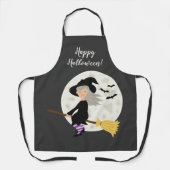 Tablier Witch Girl Vol Et Happy Halloween Texte (Recto)