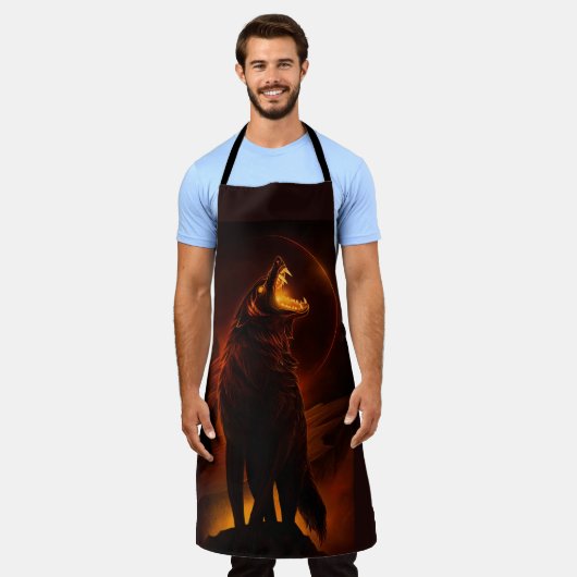 Tablier  wolf All-Over Print Apron (Porté)