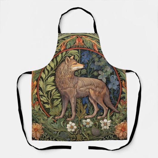 Tablier Wolf dans la forêt Art nouveau (Recto)