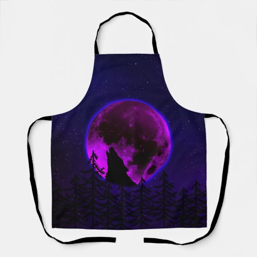 TABLIER WOLF HOWLING LUNE MAGENTA (Recto)