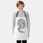 Tablier Wolfdragon design noir et blanc (Porté)