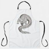 Tablier Wolfdragon design noir et blanc (Recto)