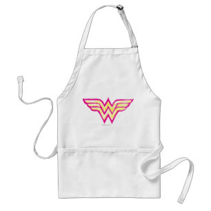 Tablier Wonder Woman Logo couleur rose et jaune