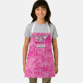Tablier Wonder Woman Pink Comic Book Collage Logo (Insitu)