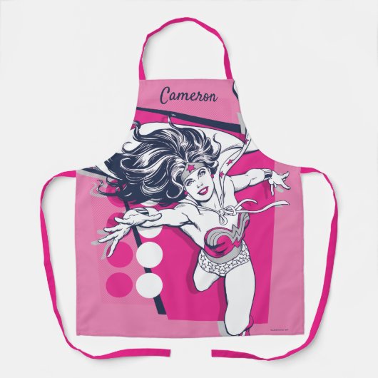 Tablier Wonder Woman Retro Glam Caractère Art (Recto)